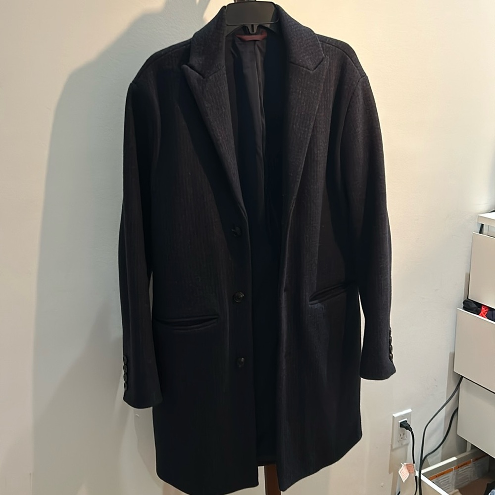 Bonobos Wool Overcoat (Navy Blue)